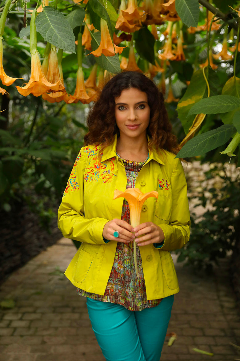 vêtement artist la marque veste-brodee-tropic