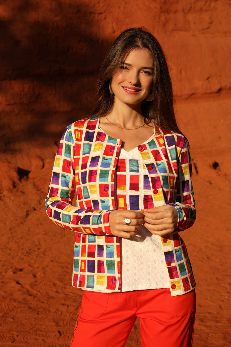 vêtement artist la marque cardigan-imprime-mille-une-couleurs