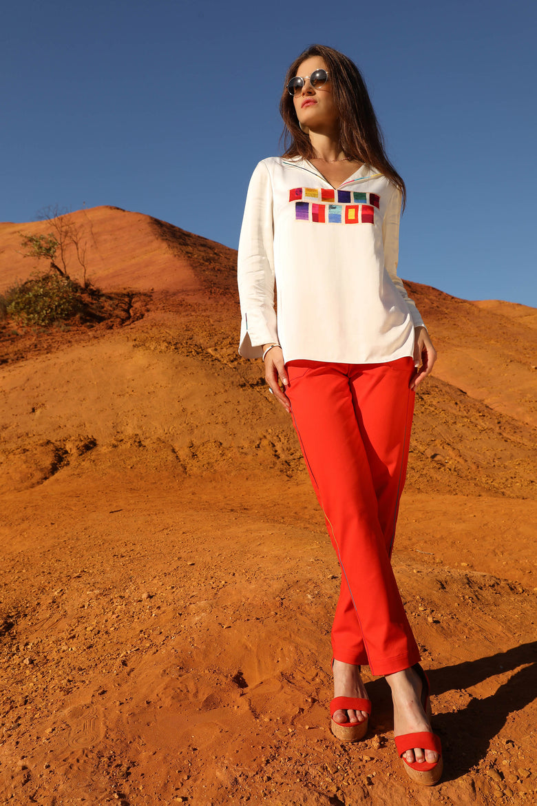 vêtement artist la marque pantalon-uni-brode-mille-une-couleurs