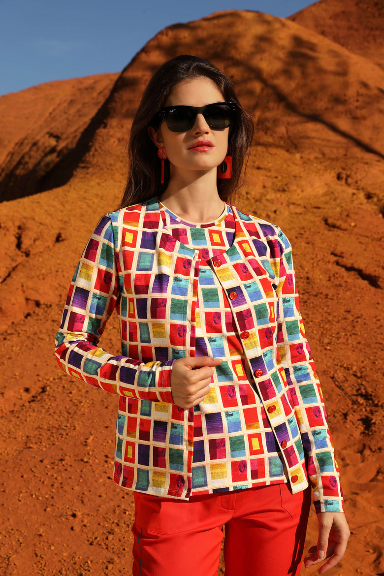 vêtement artist la marque cardigan-imprime-mille-une-couleurs