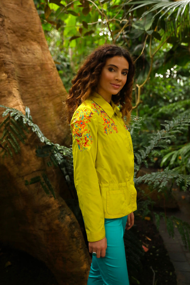 vêtement artist la marque veste-brodee-tropic
