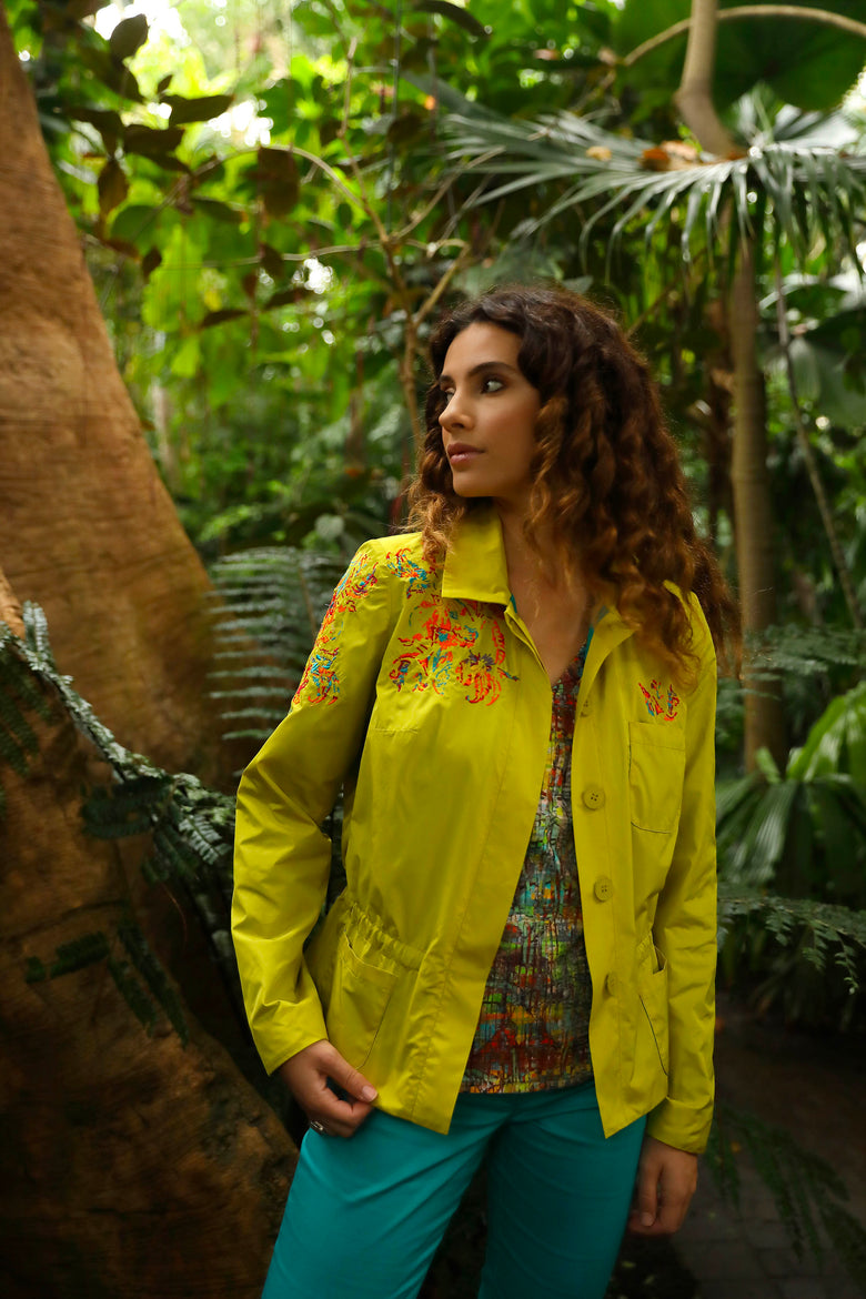 vêtement artist la marque veste-brodee-tropic