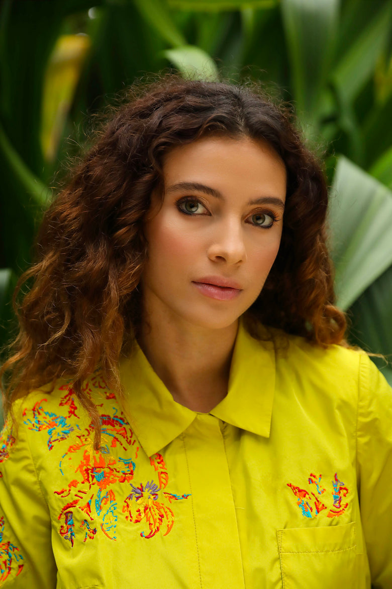 vêtement artist la marque veste-brodee-tropic