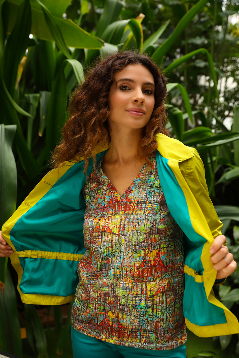 vêtement artist la marque veste-brodee-tropic