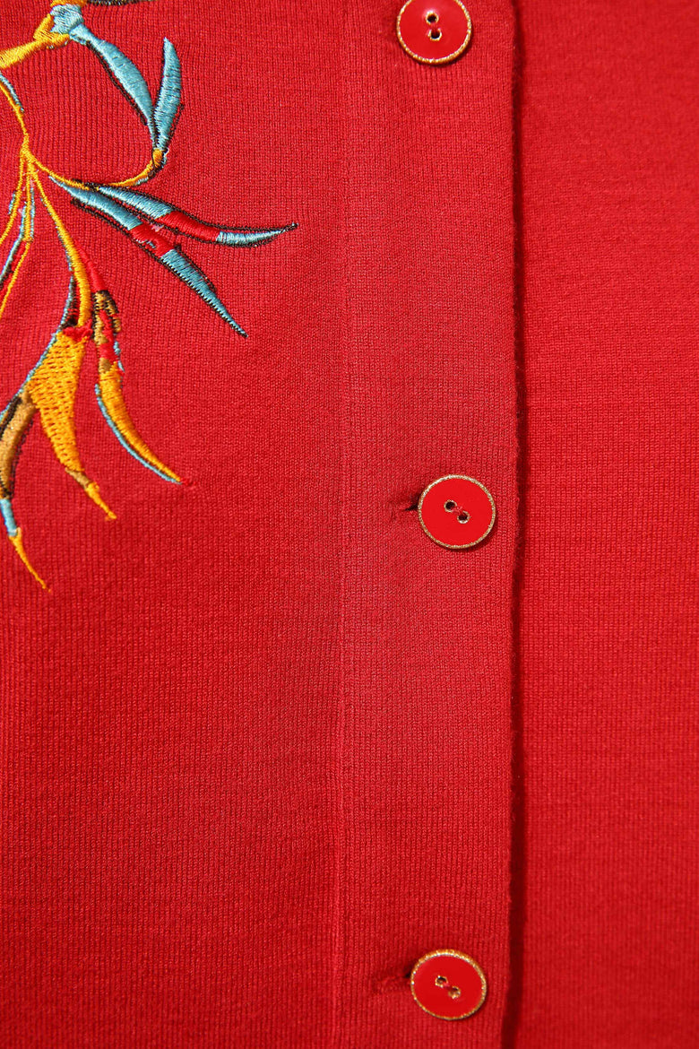 vêtement artist la marque cardigan-uni-brode-jardins-enchantes