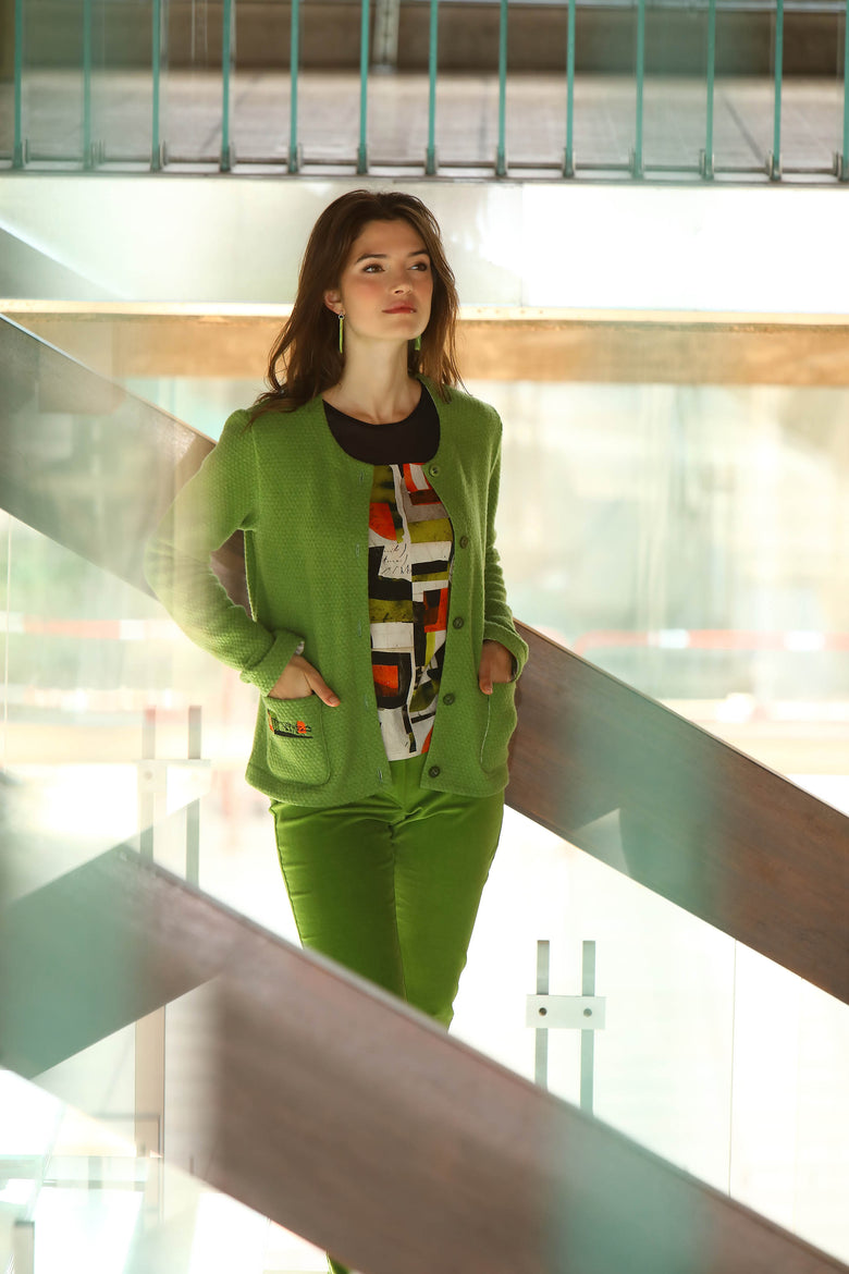 vêtement artist la marque cardigan-vert-fragments