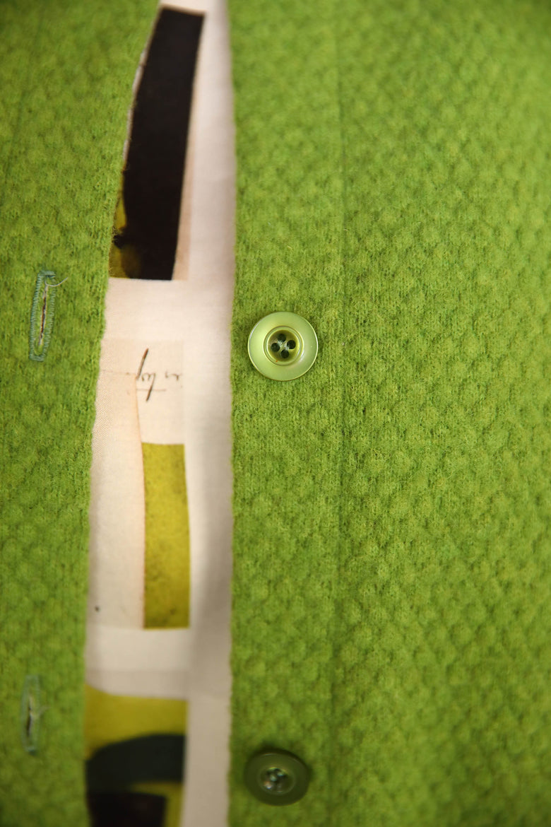 vêtement artist la marque cardigan-vert-fragments
