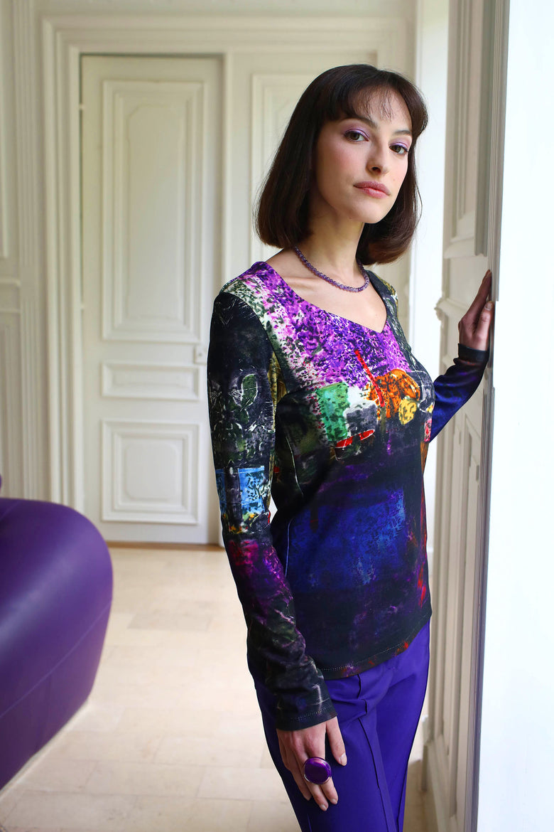 vêtement artist la marque top-imprime-couleur-pourpre