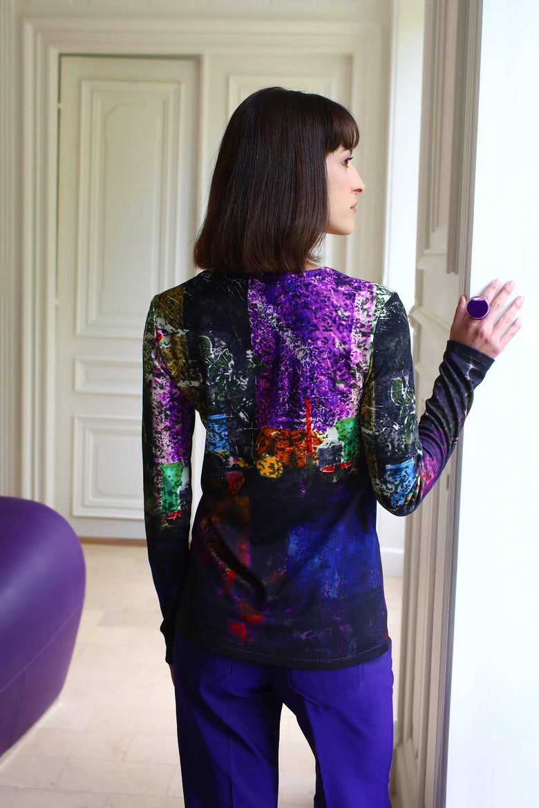 vêtement artist la marque top-imprime-couleur-pourpre