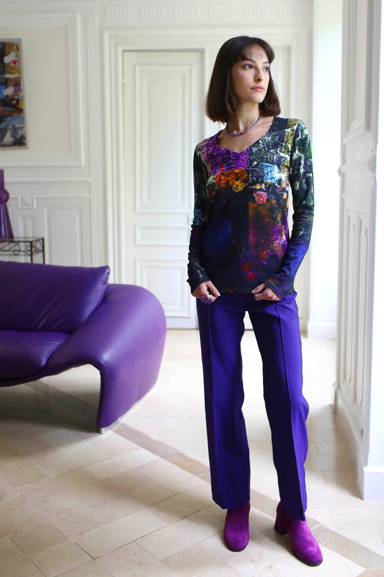 vêtement artist la marque top-imprime-couleur-pourpre