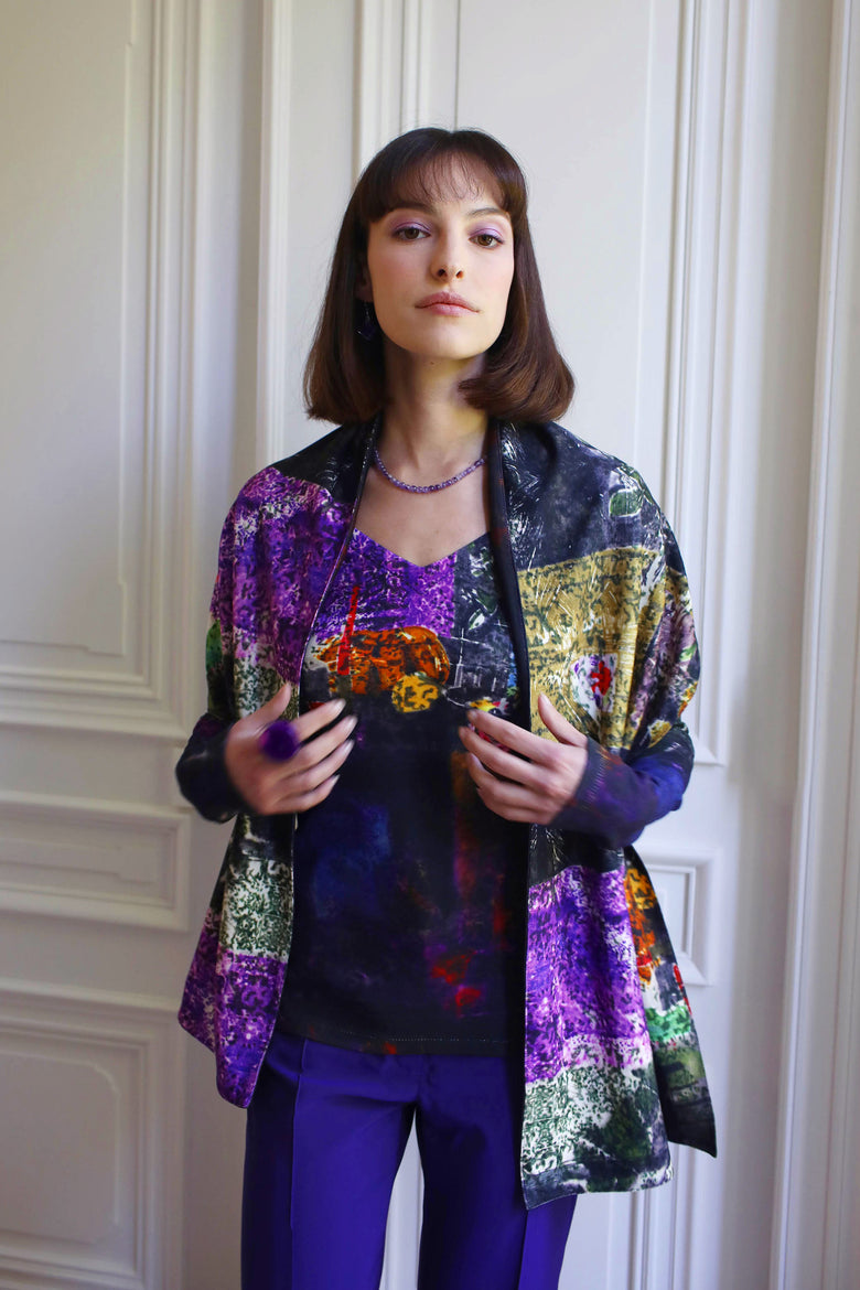 vêtement artist la marque top-imprime-couleur-pourpre