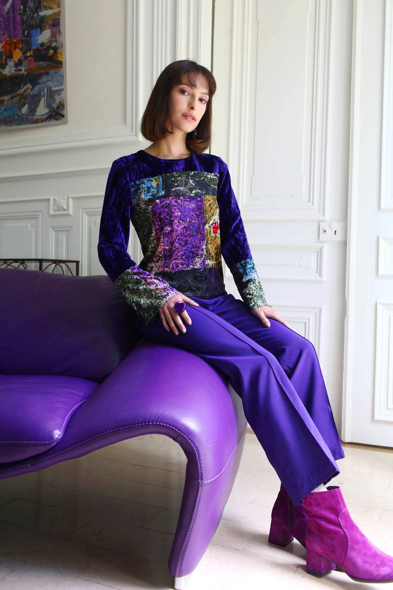 vêtement artist la marque top-velours-couleur-pourpre