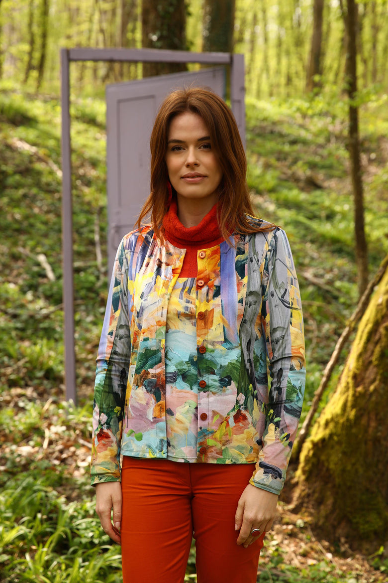vêtement artist la marque cardigan-imprime-legende-d-automne