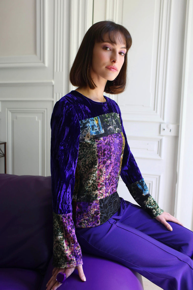 vêtement artist la marque top-velours-couleur-pourpre
