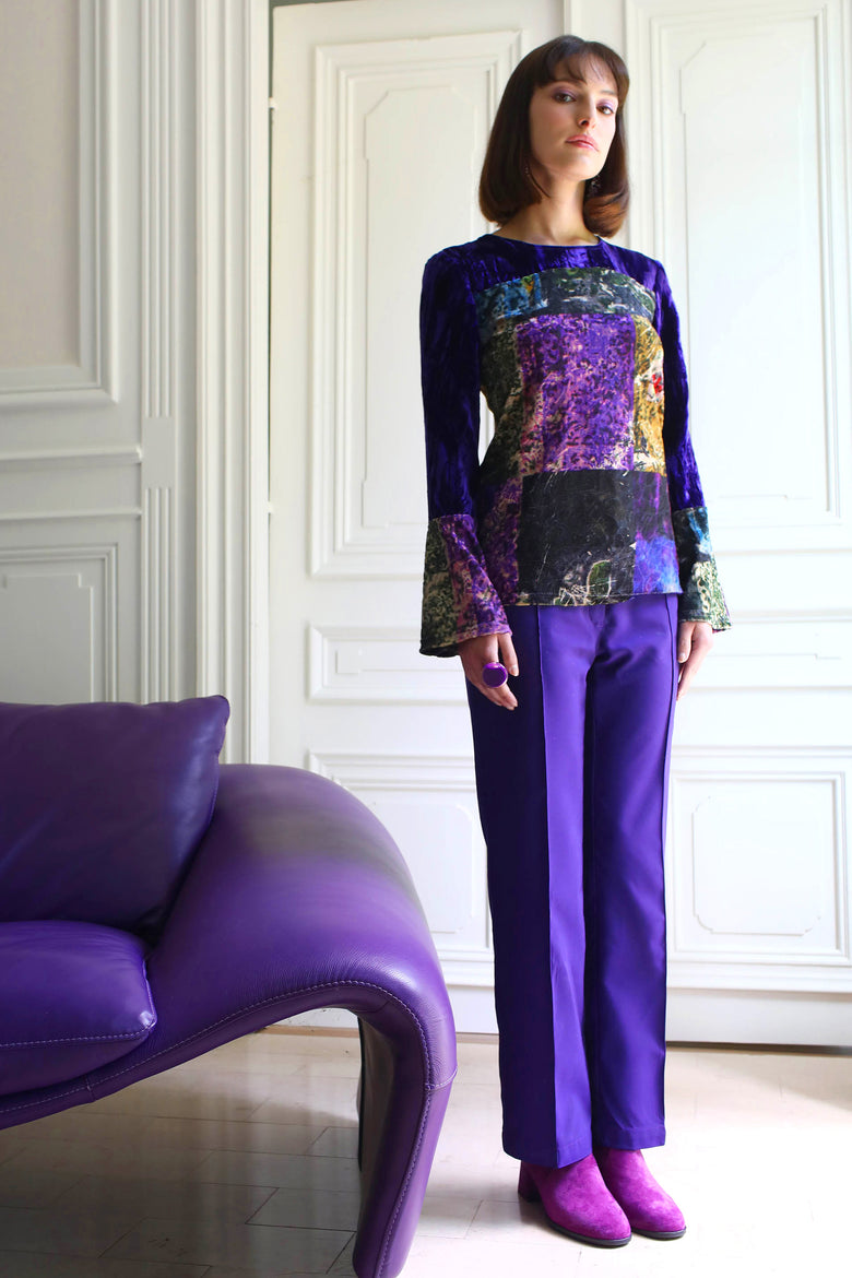 vêtement artist la marque top-velours-couleur-pourpre