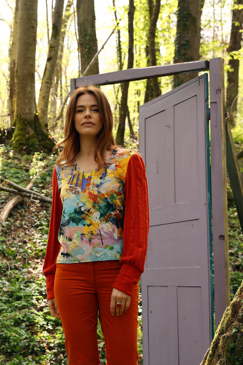 vêtement artist la marque pull-col-v-legende-d-automne