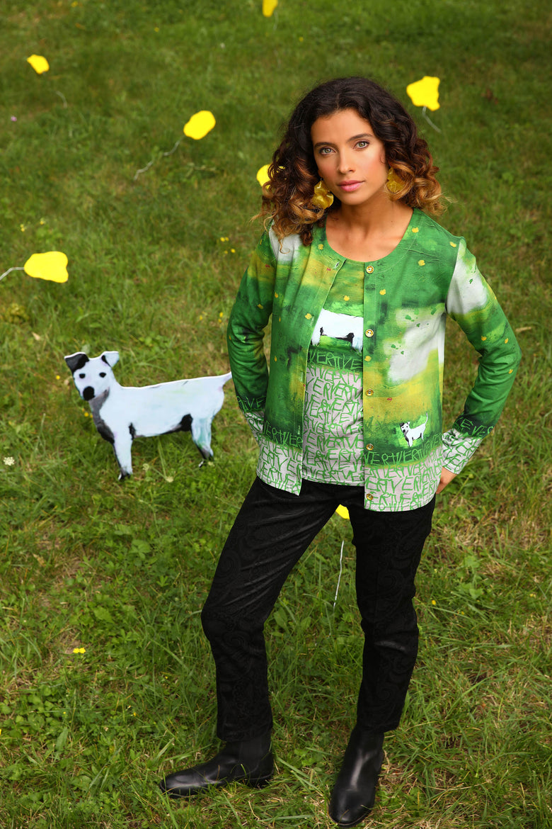 vêtement artist la marque cardigan-vert-en-bonne-compagnie