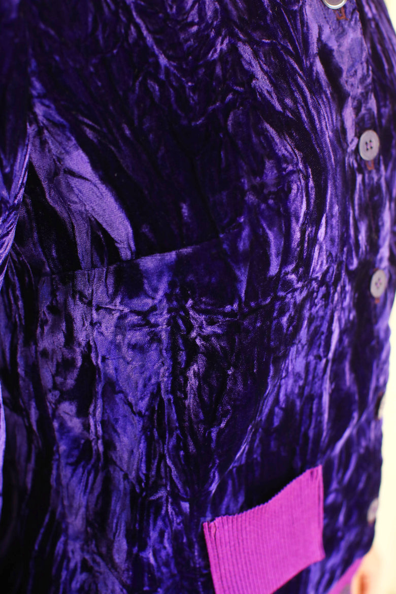 vêtement artist la marque cardigan-velours-couleur-pourpre