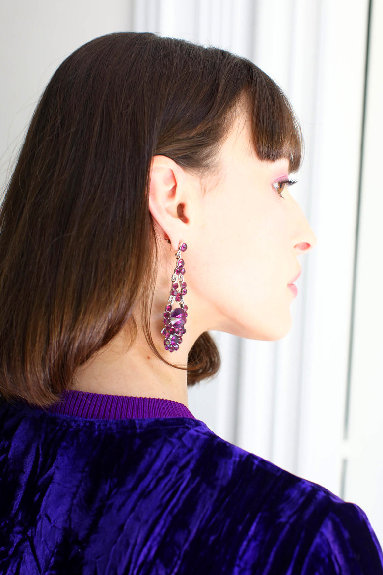 vêtement artist la marque cardigan-velours-couleur-pourpre