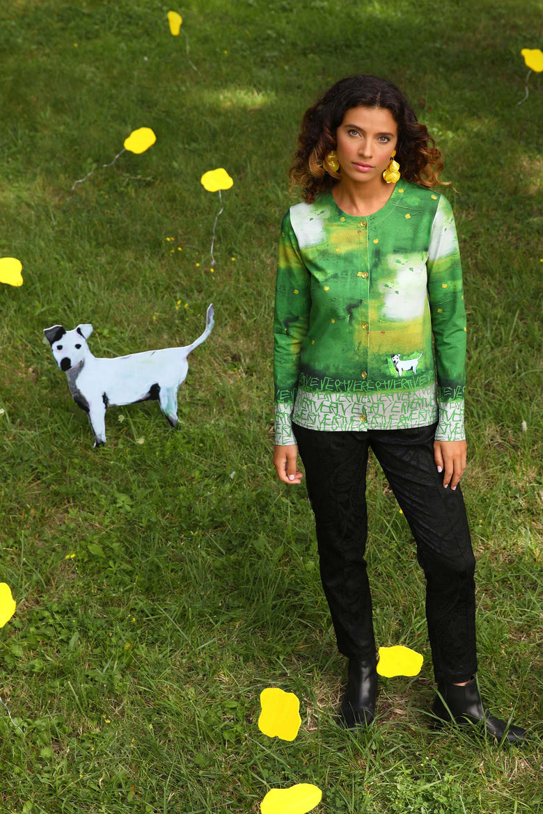 vêtement artist la marque cardigan-vert-en-bonne-compagnie