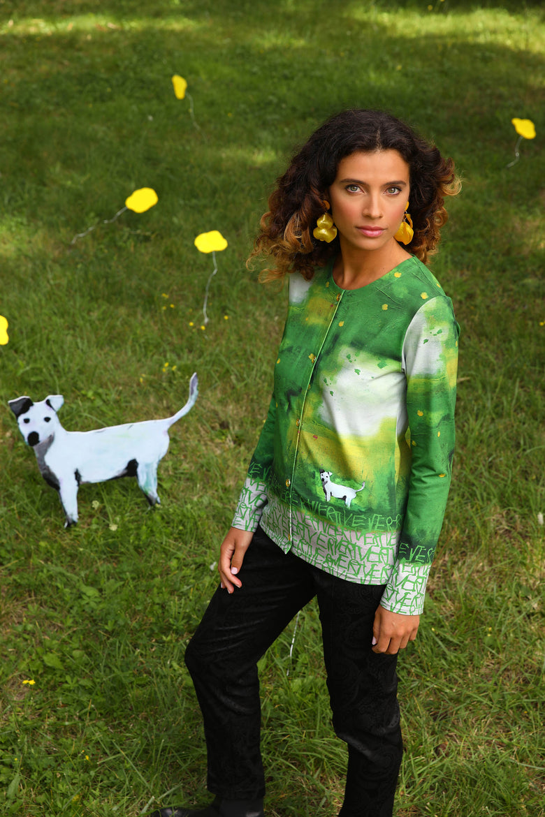 vêtement artist la marque cardigan-vert-en-bonne-compagnie