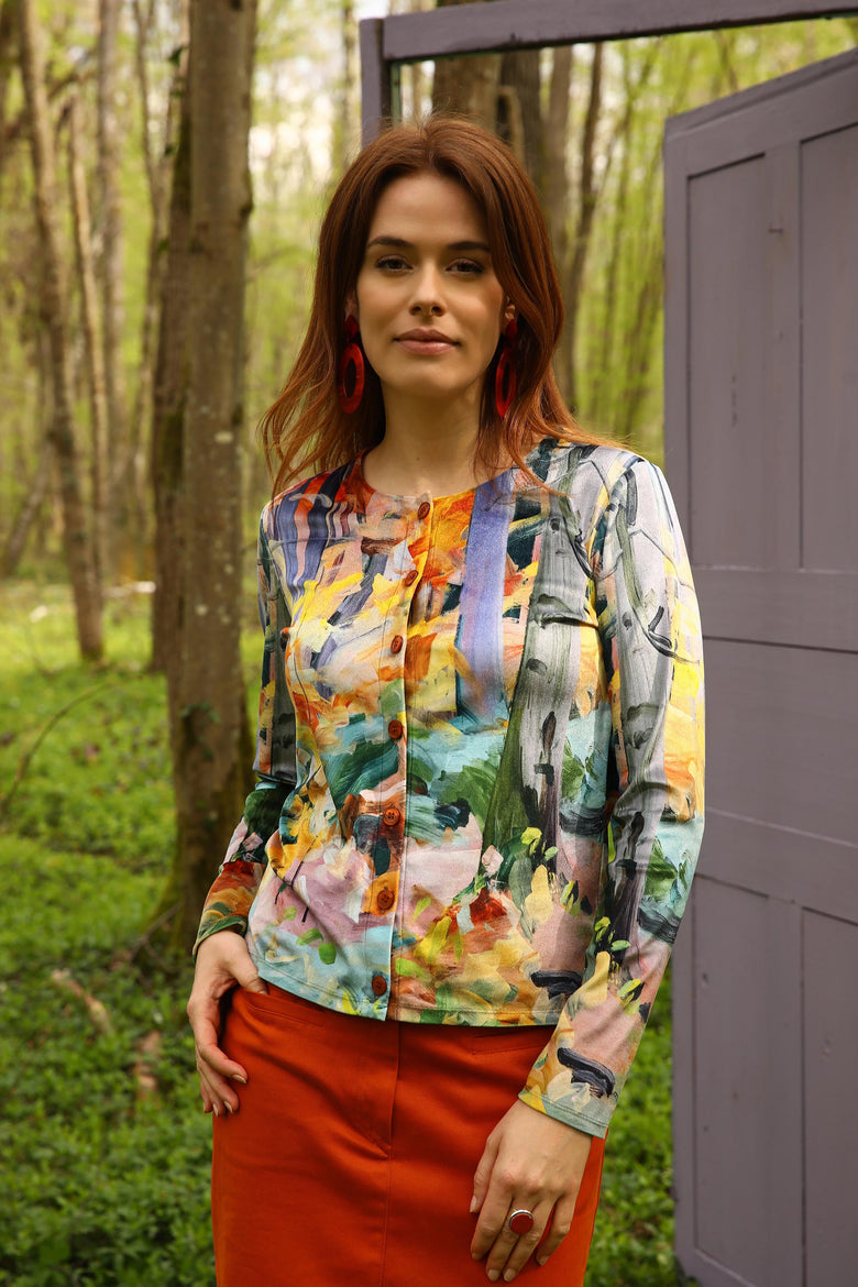 vêtement artist la marque cardigan-imprime-legende-d-automne
