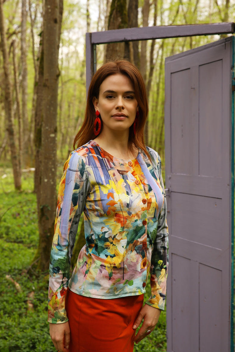vêtement artist la marque cardigan-imprime-legende-d-automne