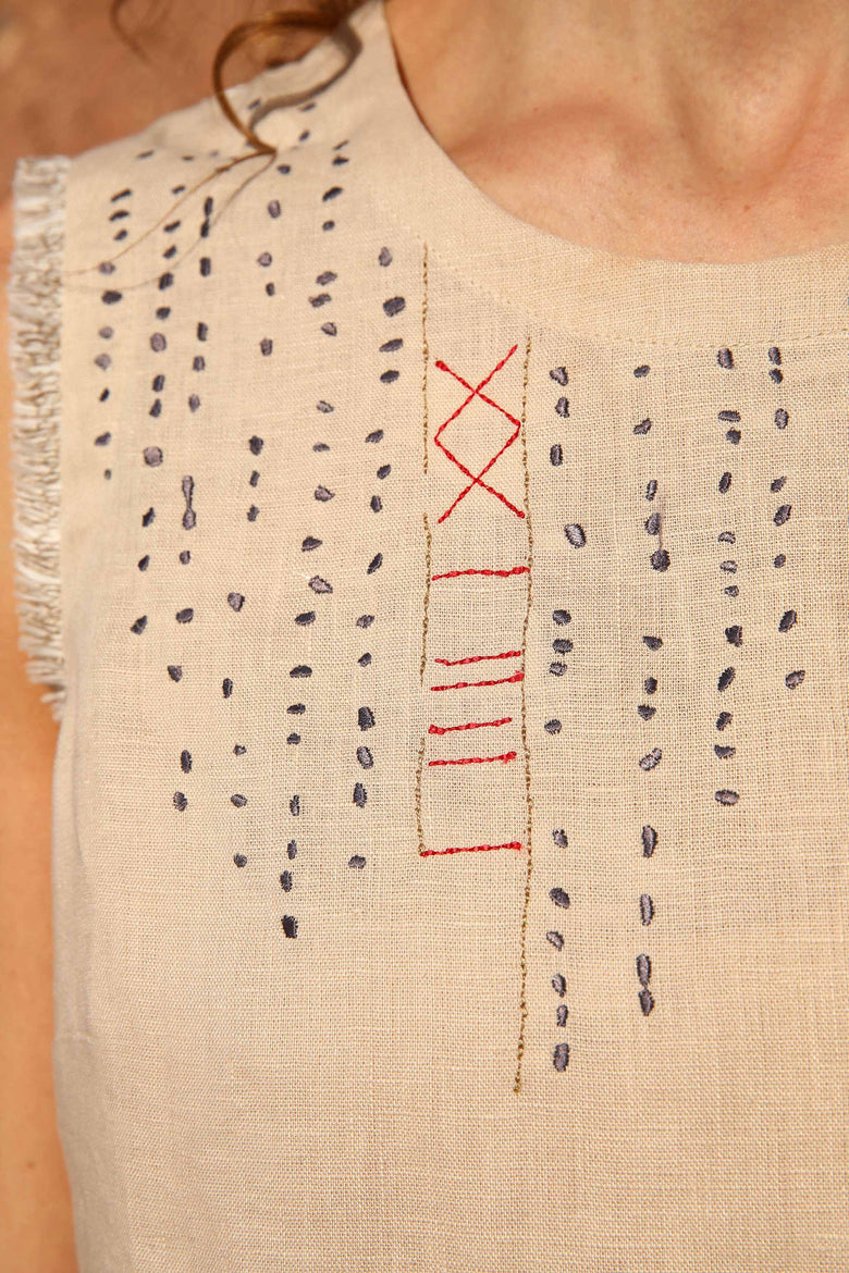 vêtement artist la marque top-sans-manches-au-fil-de-lin