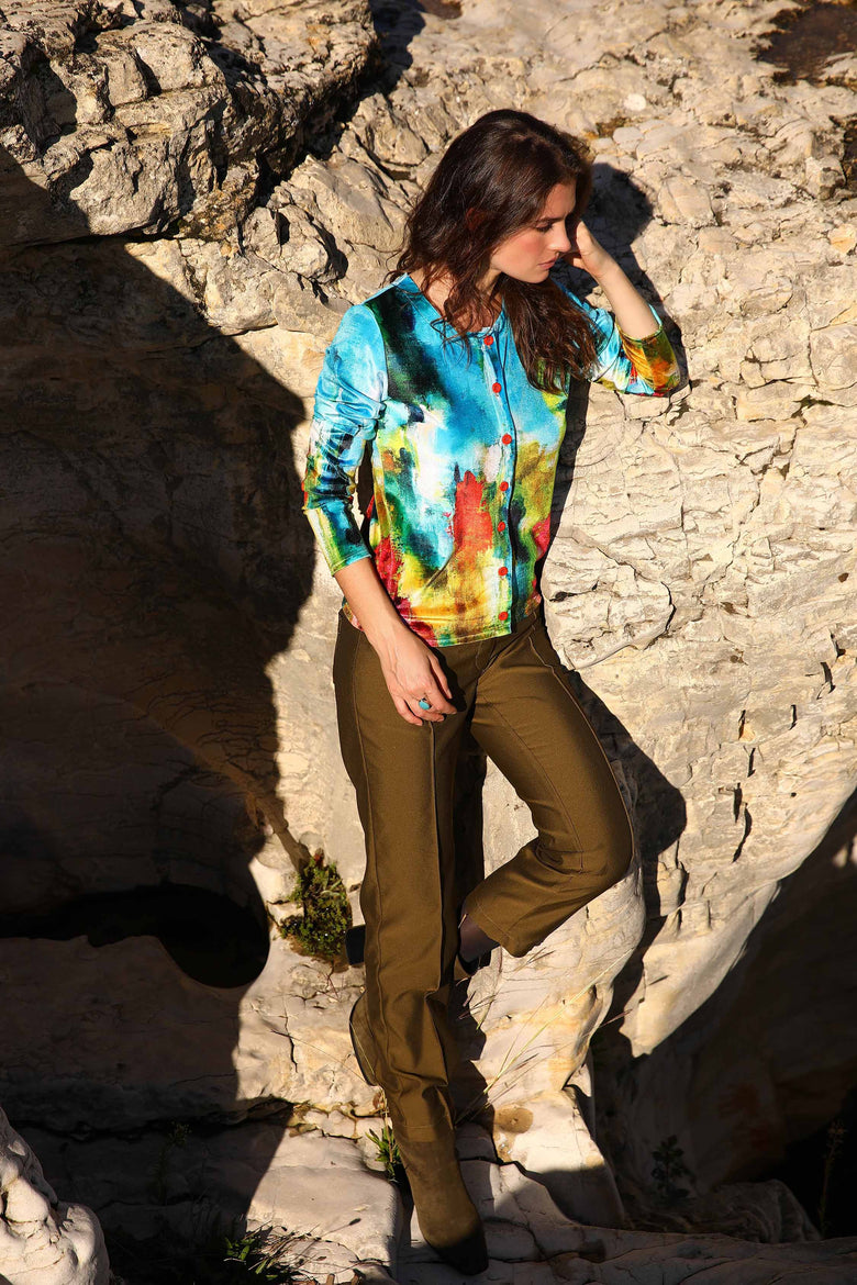 vêtement artist la marque cardigan-velours-les-beaux-jours
