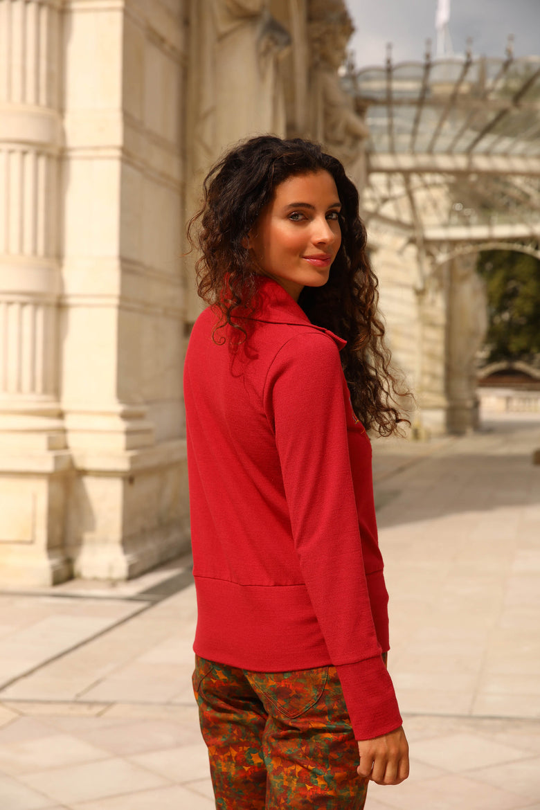 vêtement artist la marque cardigan-uni-brode-jardins-enchantes