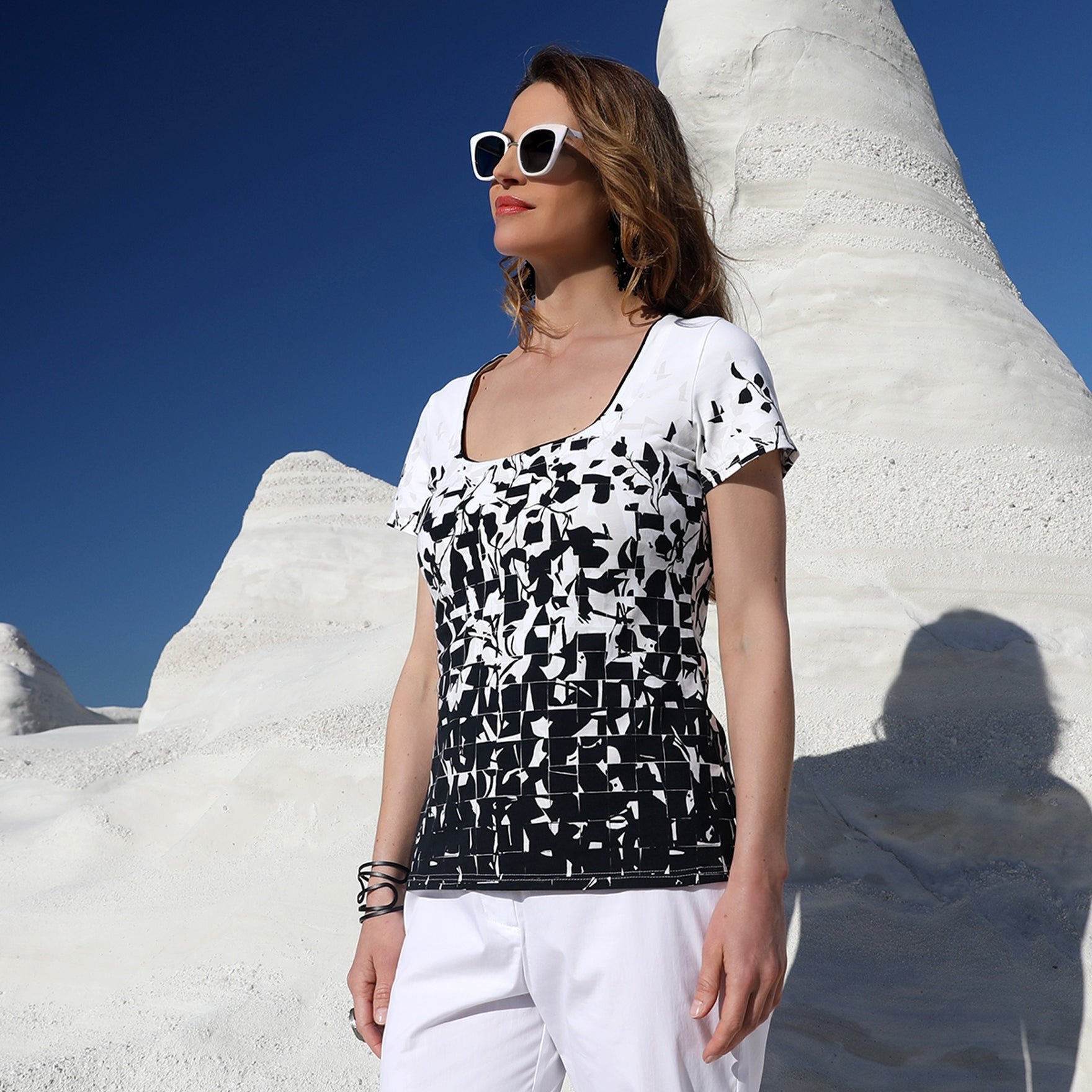 LE TOP COL CARRÉ | BLANC DE NOIR