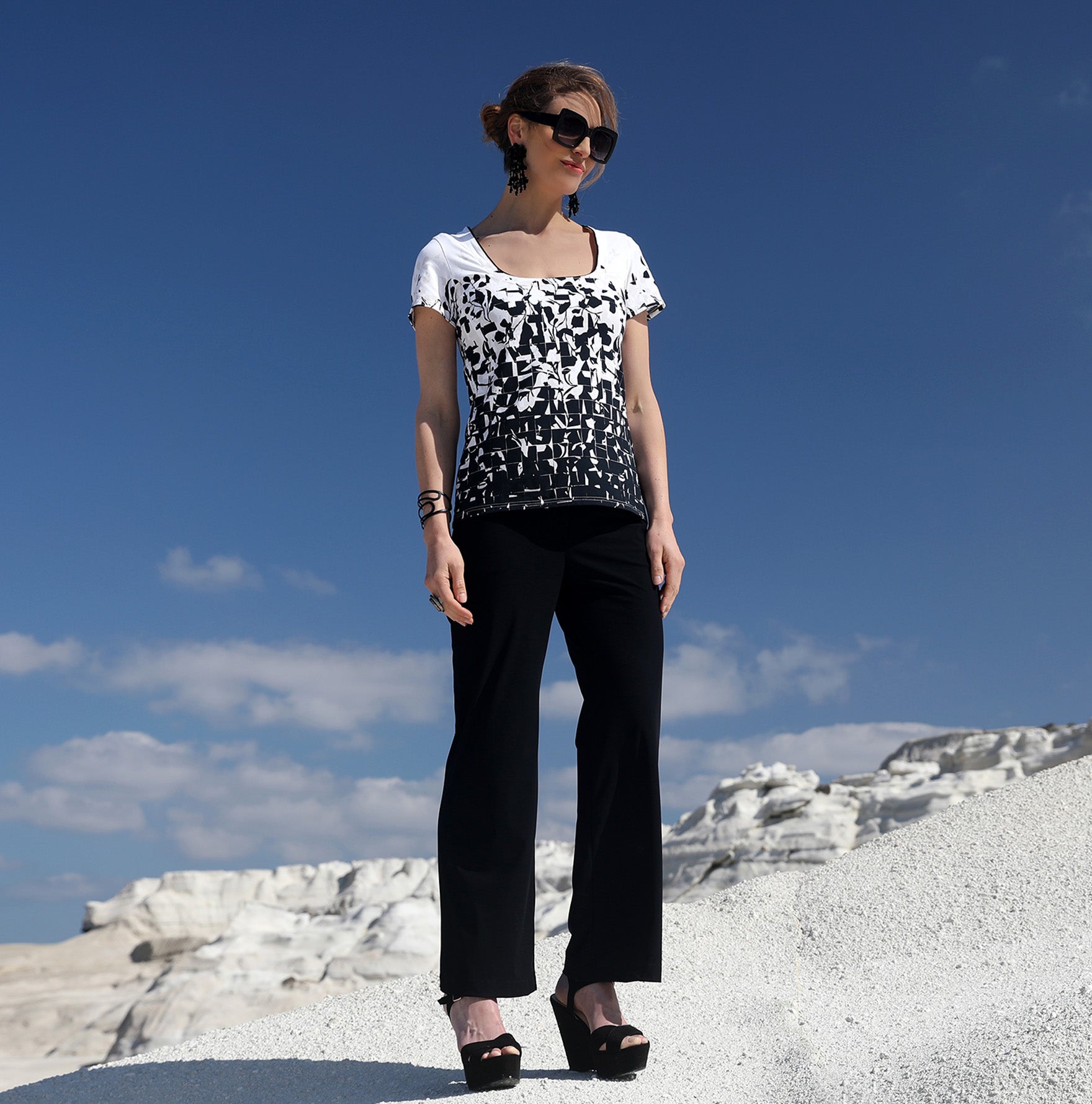 LE TOP COL CARRÉ | BLANC DE NOIR