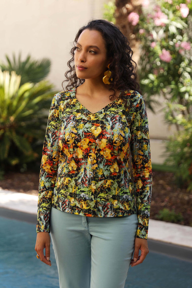 vêtement artist la marque top-imprime-a-fleur-de-peau