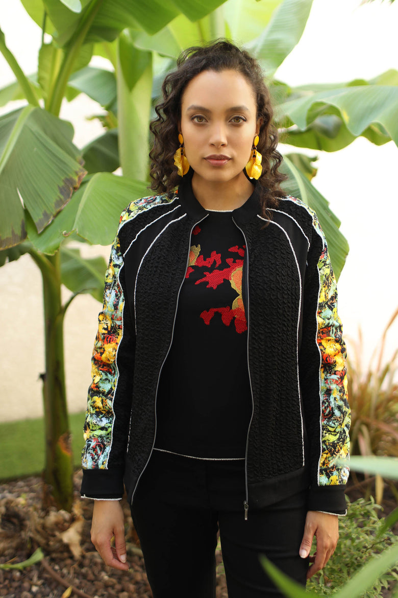 vêtement artist la marque cardigan-zippe-a-fleur-de-peau
