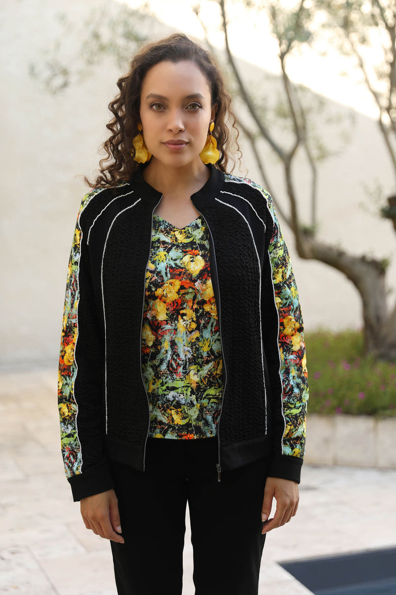 vêtement artist la marque cardigan-zippe-a-fleur-de-peau