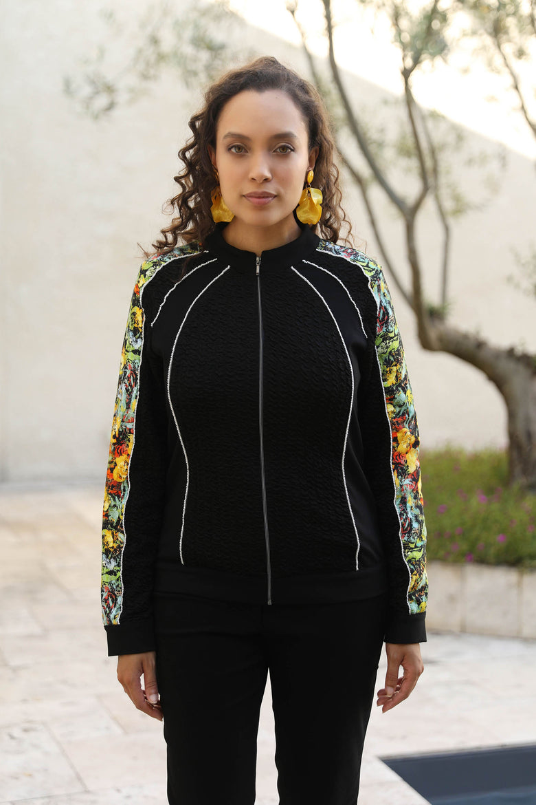 vêtement artist la marque cardigan-zippe-a-fleur-de-peau
