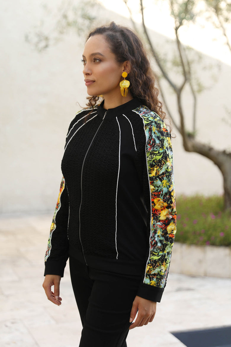 vêtement artist la marque cardigan-zippe-a-fleur-de-peau