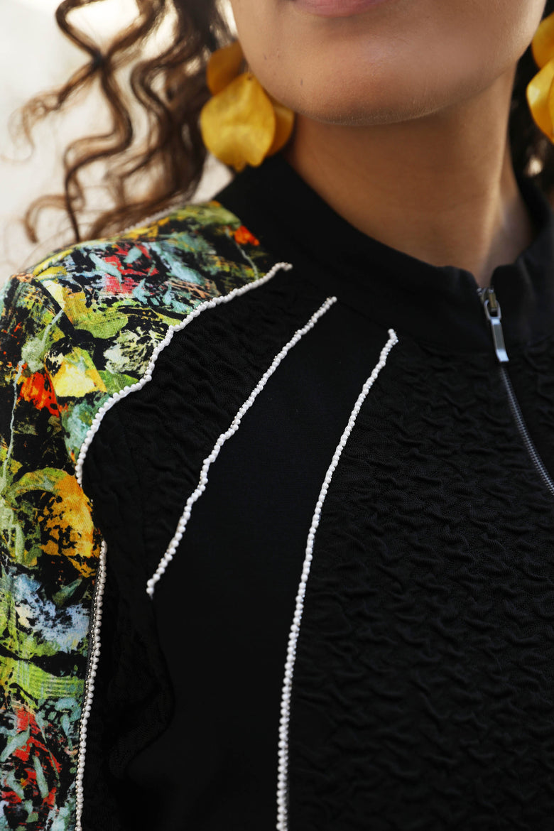 vêtement artist la marque cardigan-zippe-a-fleur-de-peau