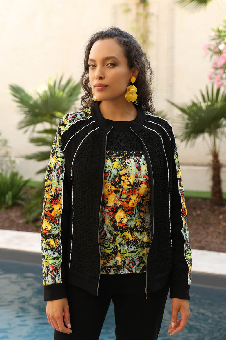 vêtement artist la marque cardigan-zippe-a-fleur-de-peau