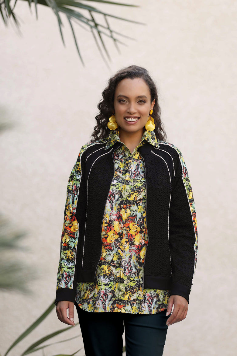 vêtement artist la marque cardigan-zippe-a-fleur-de-peau