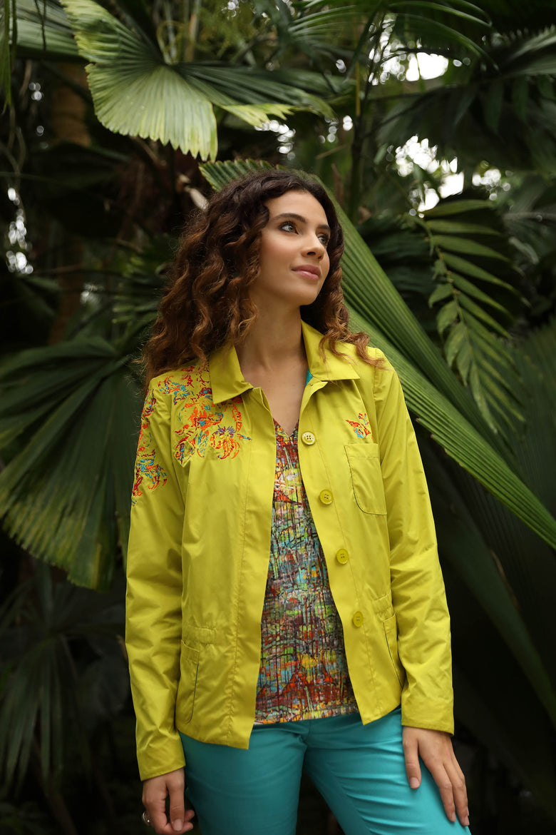 vêtement artist la marque veste-brodee-tropic