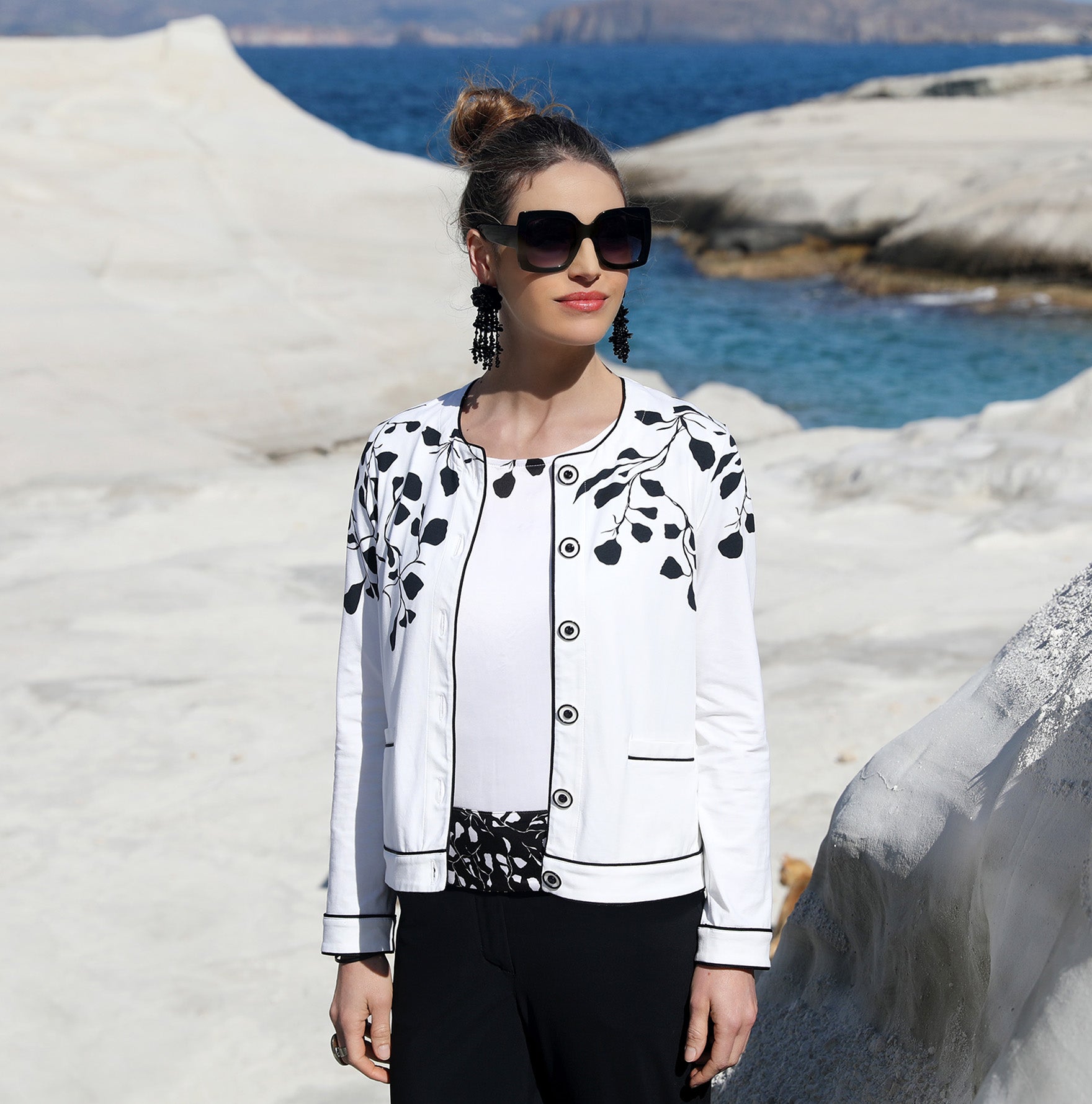 LE CARDIGAN IMPRIMÉ | BLANC DE NOIR