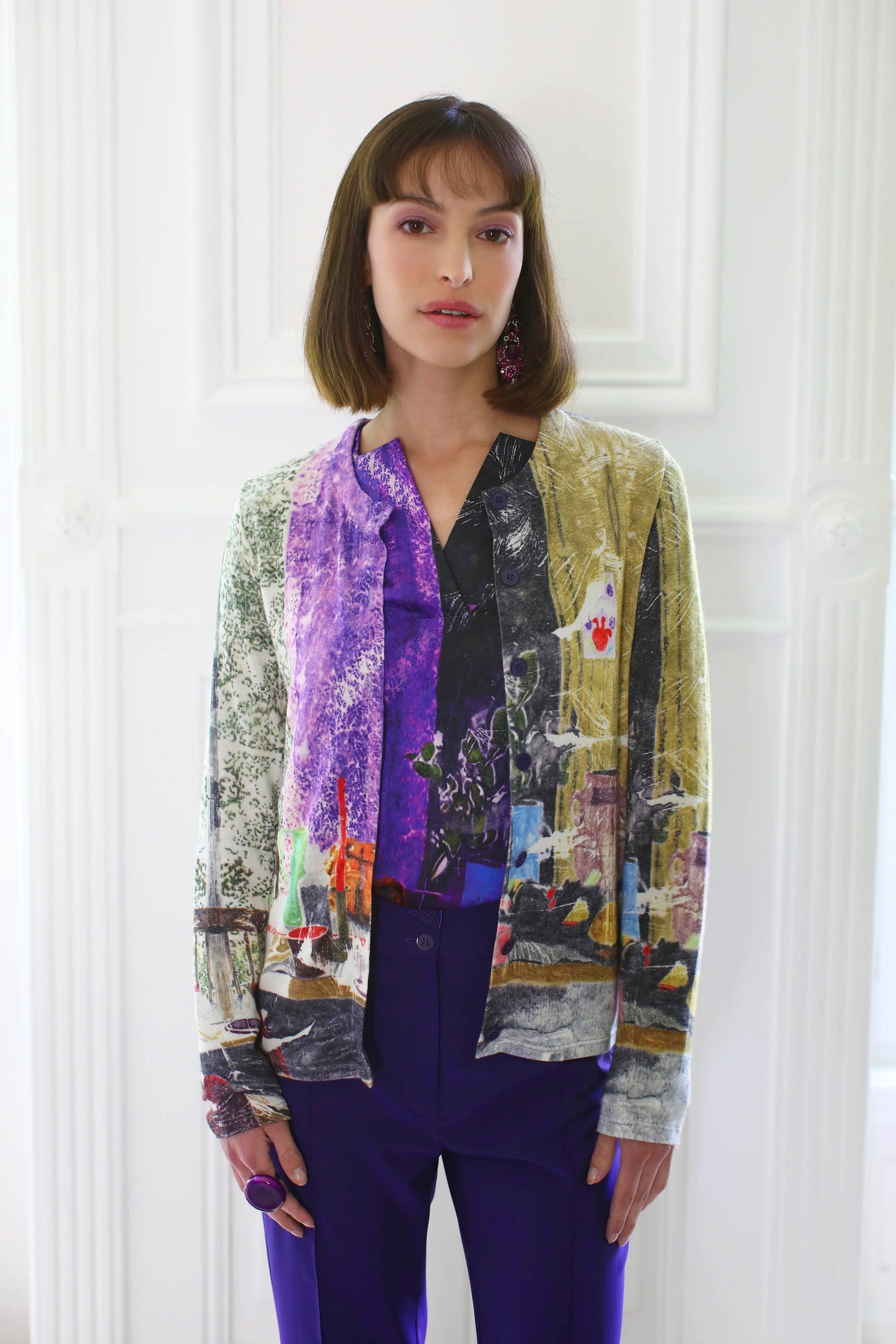 LE CARDIGAN IMPRIMÉ | COULEUR POURPRE