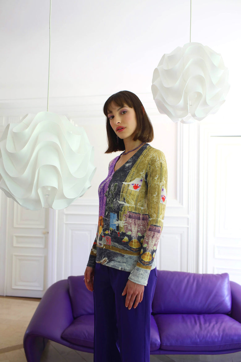 vêtement artist la marque pull-imprime-couleur-pourpre