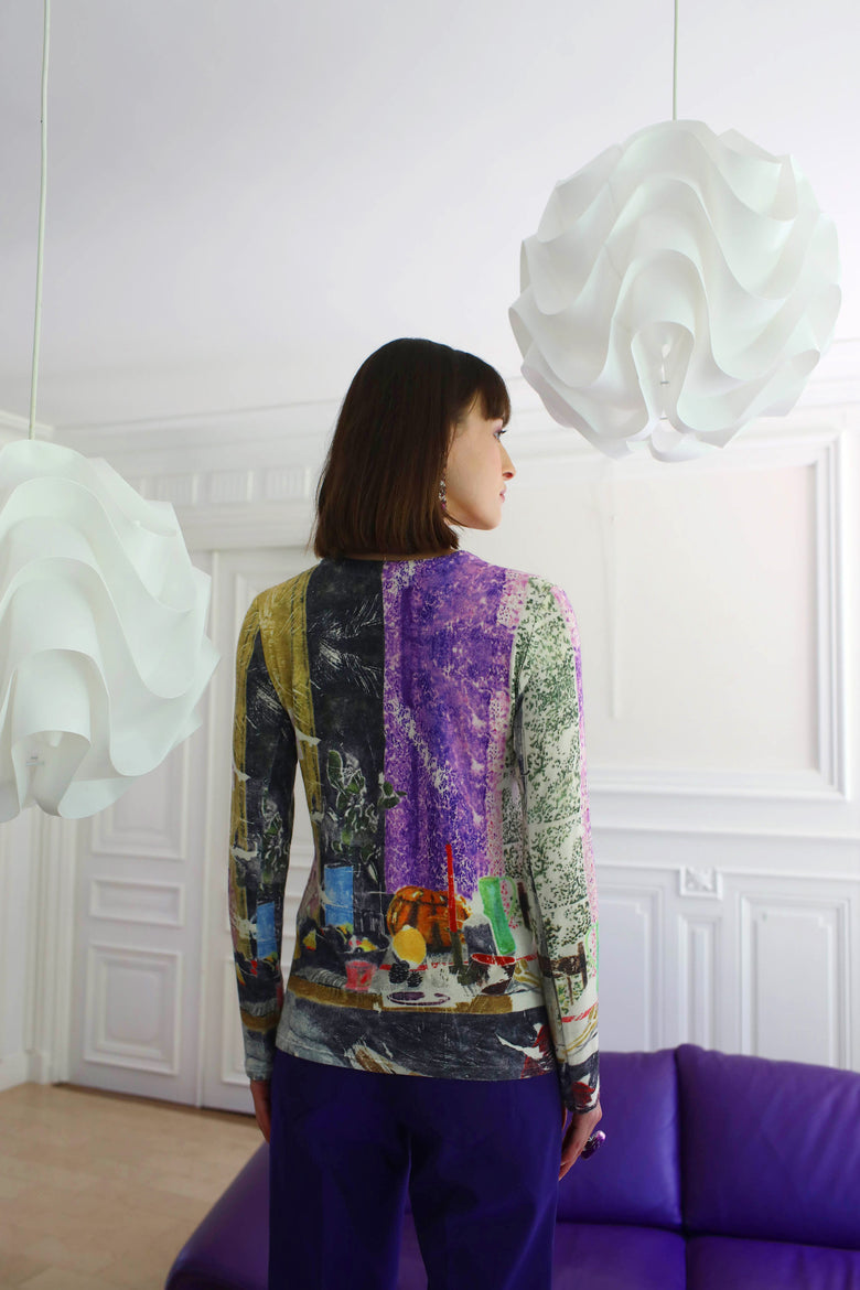 vêtement artist la marque pull-imprime-couleur-pourpre