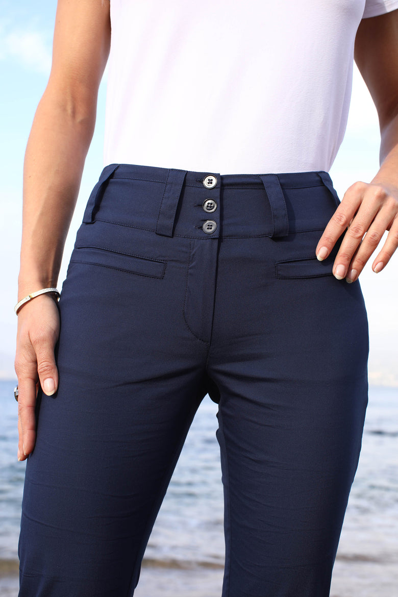 vêtement artist la marque pantalon-super-stretch-marine-un-ete-sous-les-pins