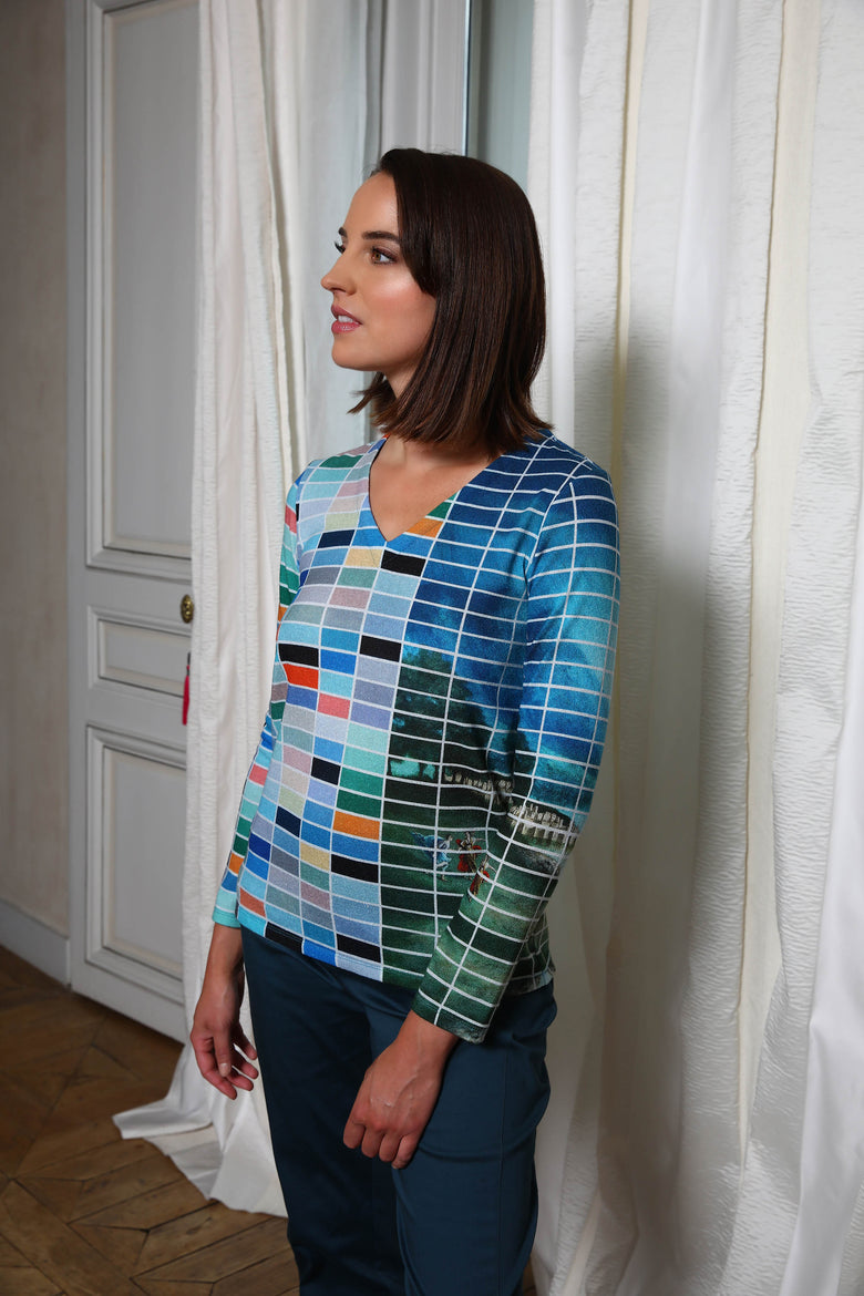 vêtement artist la marque pull-col-v-harmonia