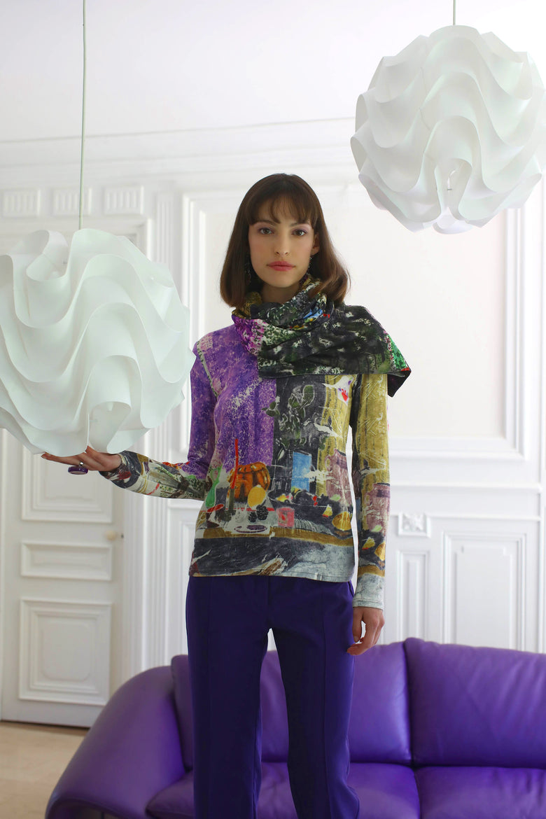 vêtement artist la marque pull-imprime-couleur-pourpre