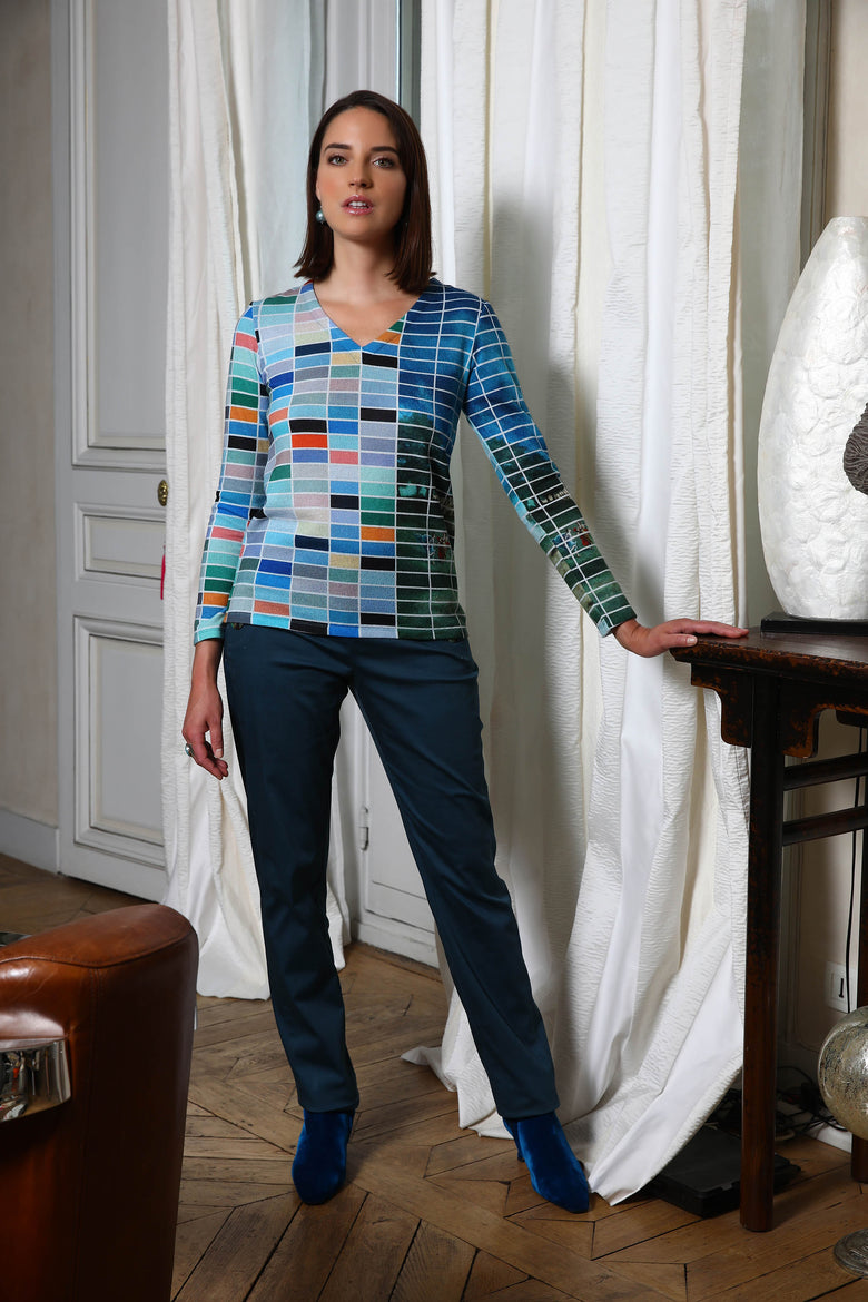 vêtement artist la marque pull-col-v-harmonia