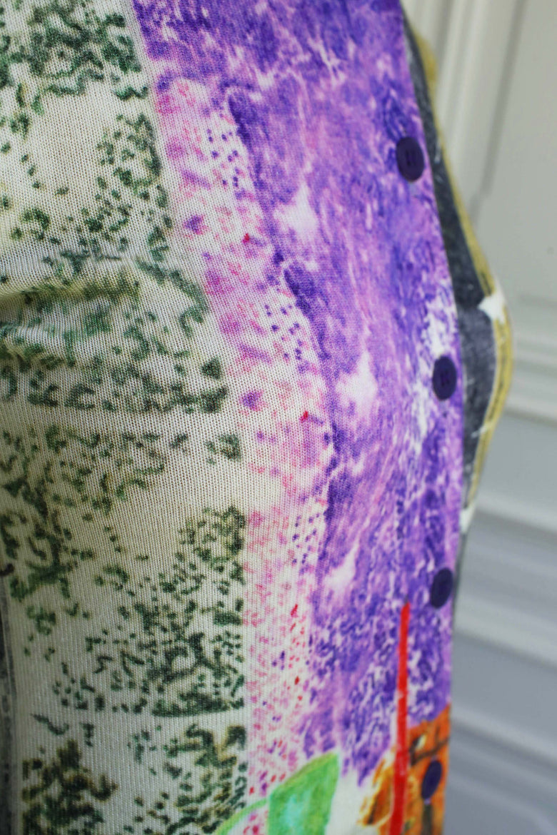 vêtement artist la marque cardigan-imprime-couleur-pourpre